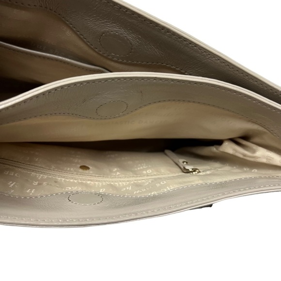 Kate Spade Patent Leather Tote Hand Bag Shoulder Purse Champagne Beige Grey ?? - Picture 4 of 12